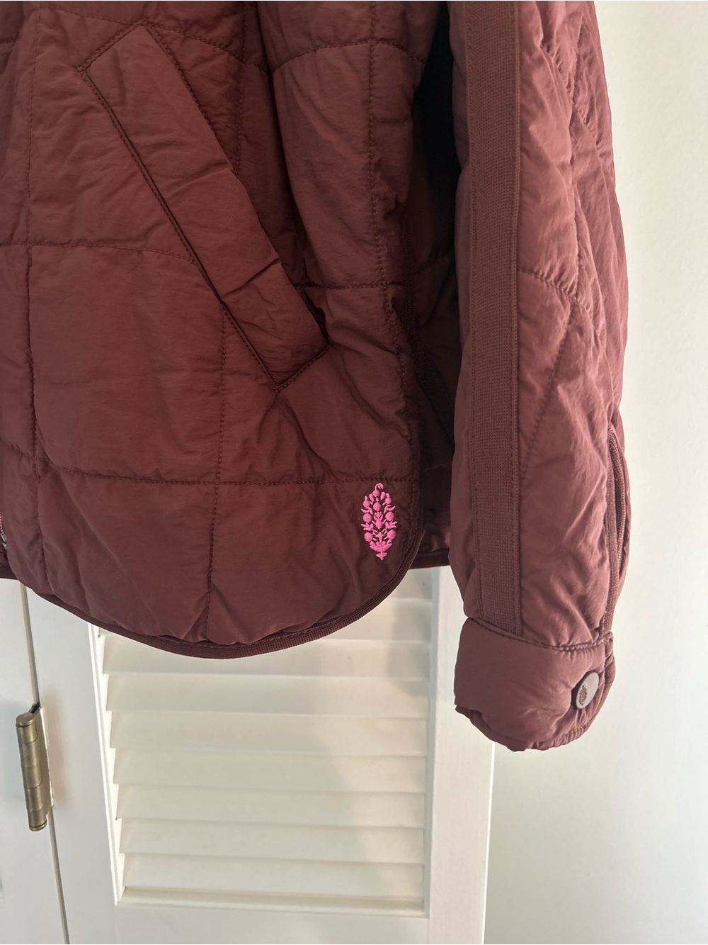 Free People FP Movement Pippa Packable Puffer Jacket Bitter Chocolate Brown L - Picture 3 of 7
